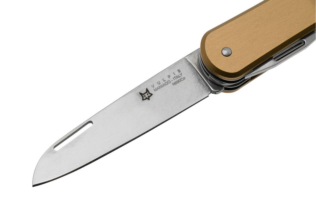 Fox Vulpis KA-VP130-S4BR, 4 Tools, Aluminium Bronze, Zwitsers zakmes, Knivesandtools Exclusive