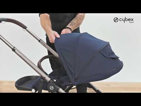 Cybex Poussette Gazelle S 2 – Châssis couleur argent avec siège Noir Moon