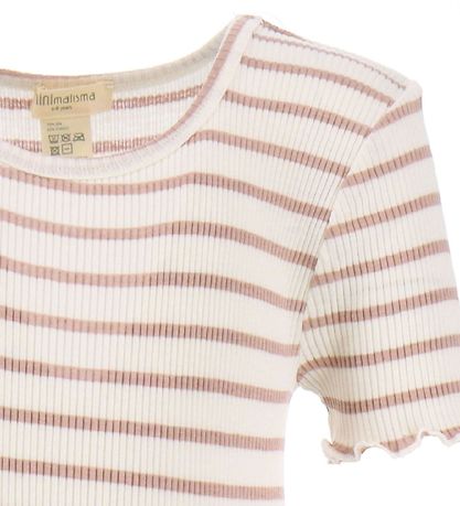 Minimalisma T-shirt - Silke/Bomuld - Blåmst - Dusty Stripes