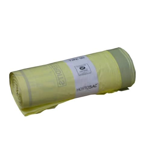 Sac plastique DASRI 50L jaune NF X