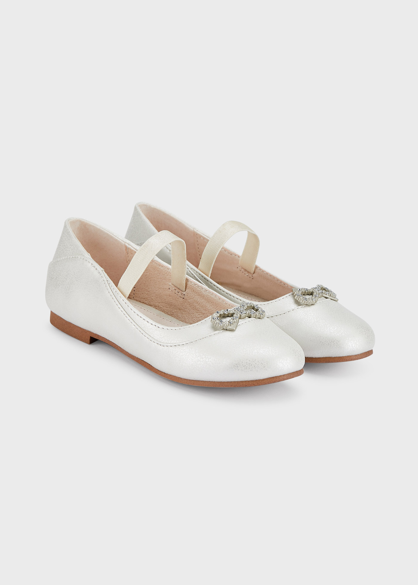 Sapatilhas de bailarina com laço de strass para meninas