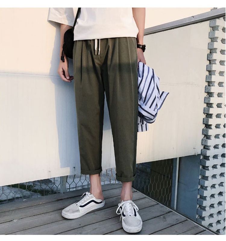 Nightbell - Cropped rechte broek met trekkoord