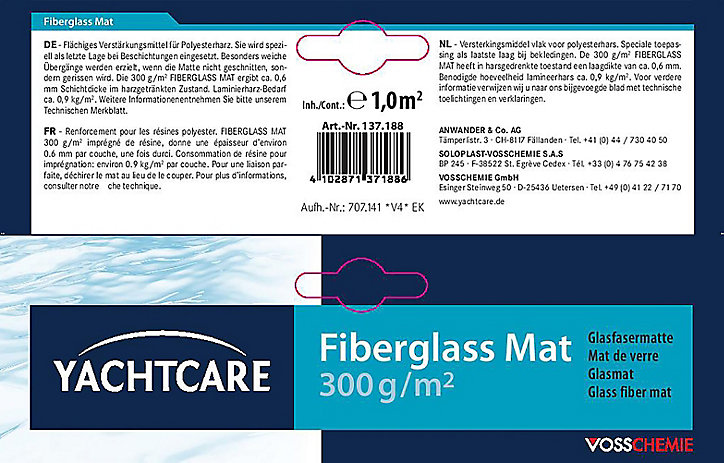 Mat de verre 300 g pour une surface de 1m²