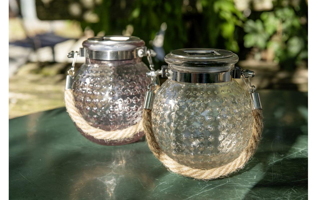Solar Mini Glass Set Dots Beige/MauveDekolicht zum Aufstellen oder Aufhängen