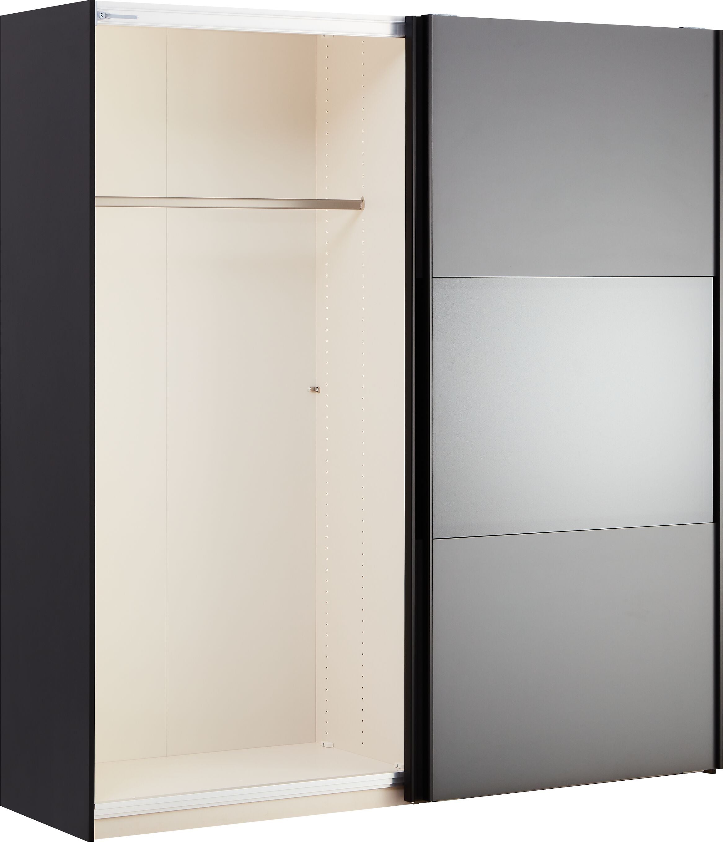 MODUL Schwebetürenschrank - Anthrazit / B: 202.0 cm x T: 65.0 cm x H: 220.0 cm