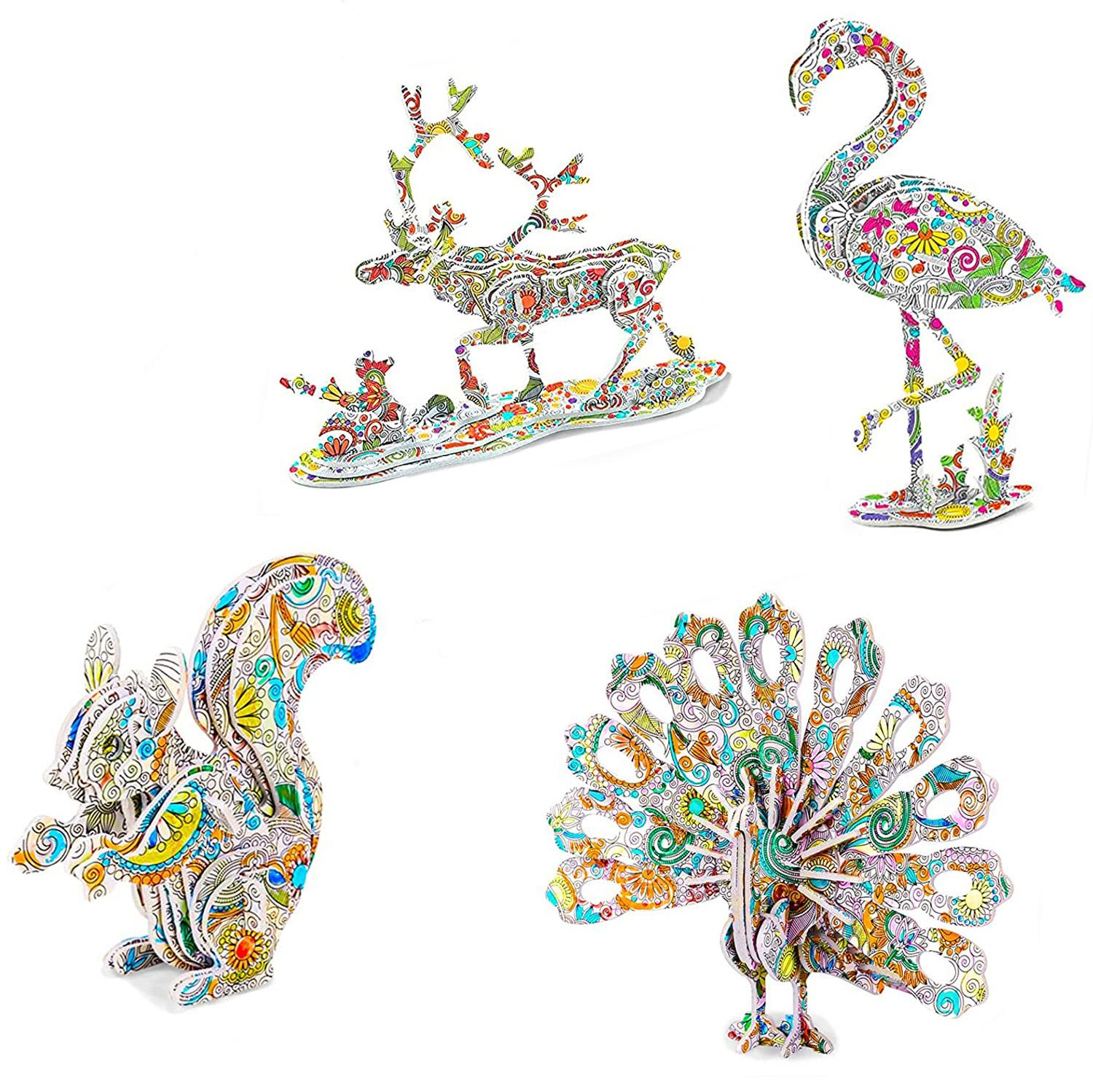 (5-tlg. Set) Anti-Stress 3D Mandala Puzzle Entspanntes Zeichnen für Kinder   Erwachsene inkl. Filzstifte