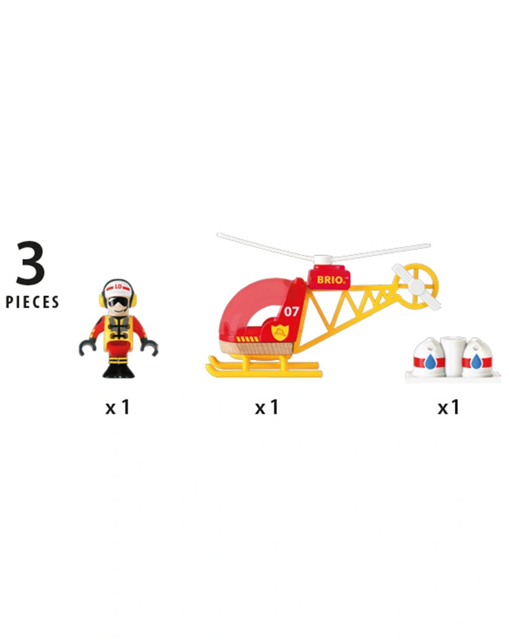 Spiel-Set FEUERWEHR-HUBSCHRAUBER 3-teilig