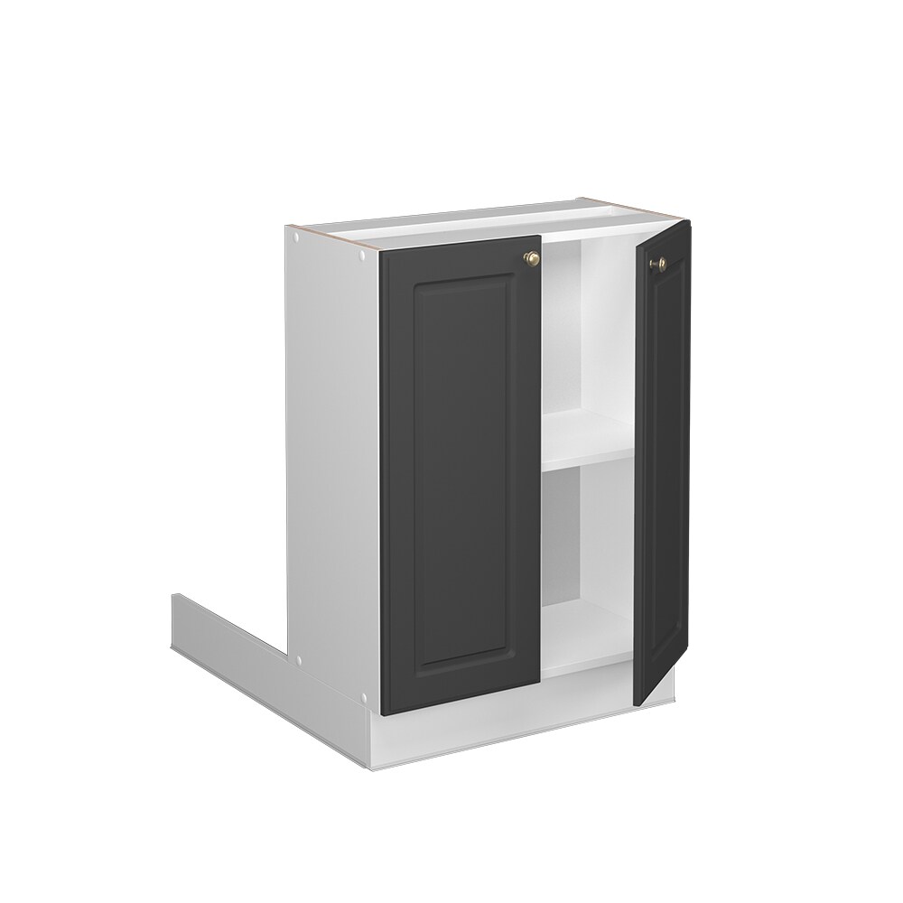 Vicco Regalinselunterschrank Küchenschrank Küchenmöbel Fame-Line Landhaus Weiß Anthrazit 60 cm Gold Küche Einbauküche Kücheninsel Drehtür Einlegeboden Blende Küchenunterschrank Küchenzeile