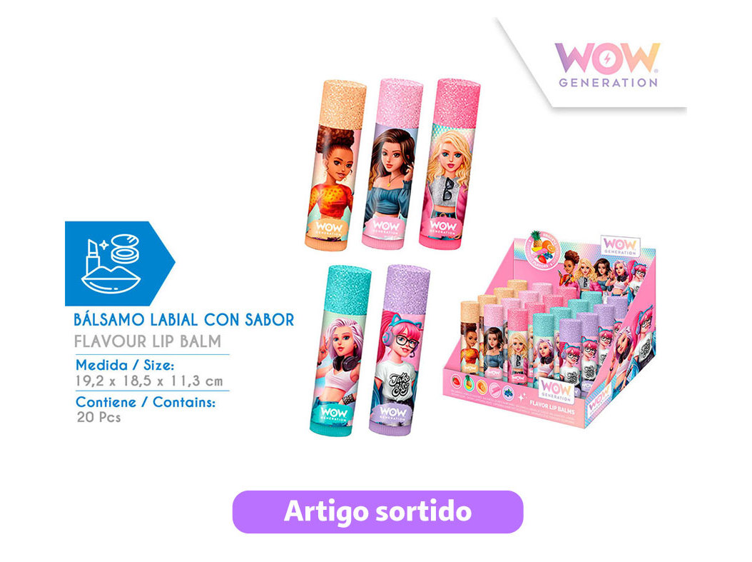 BALSAMO LABIAL SABORES WOW CORES SORTIDAS