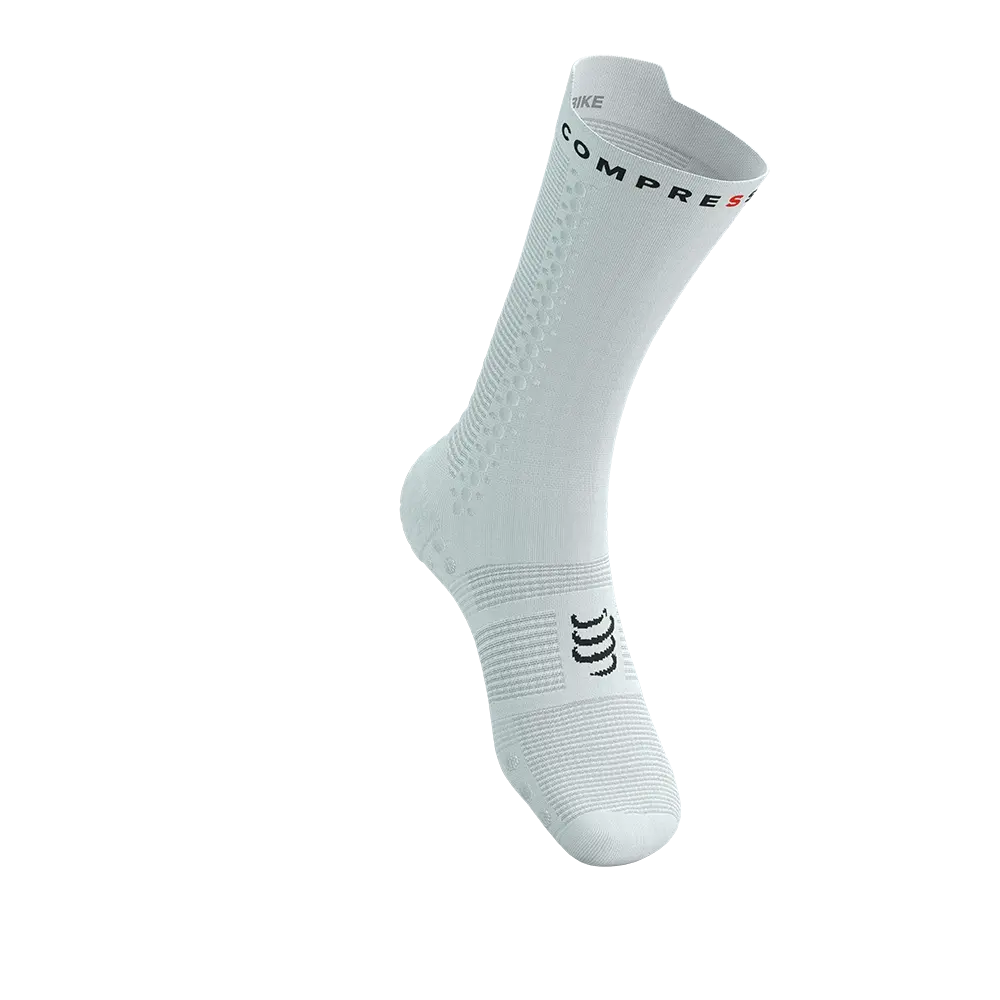 Compressport Pro Racing v4.0 Bike Compressiesokken Wit/Zwart