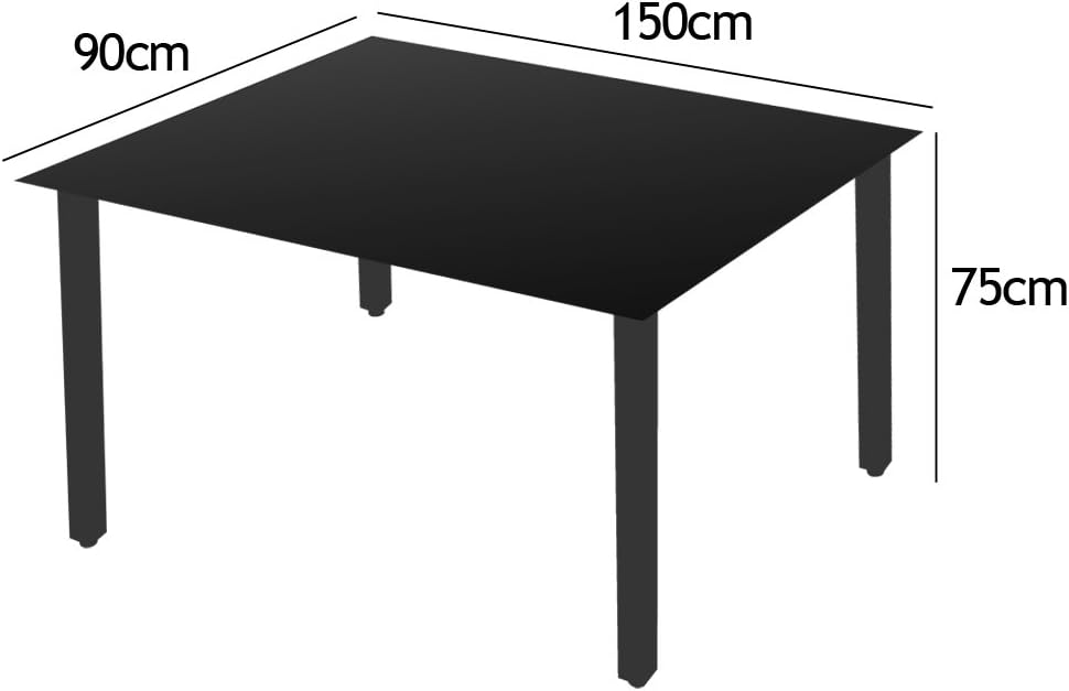 Casaria® Gartenmöbel Set 6 Stühle mit Tisch 150x90cm Aluminium Sicherheitsglas Wetterfest Klappbar Modern Terrasse Balkon Möbel Sitzgruppe Garnitur Bern