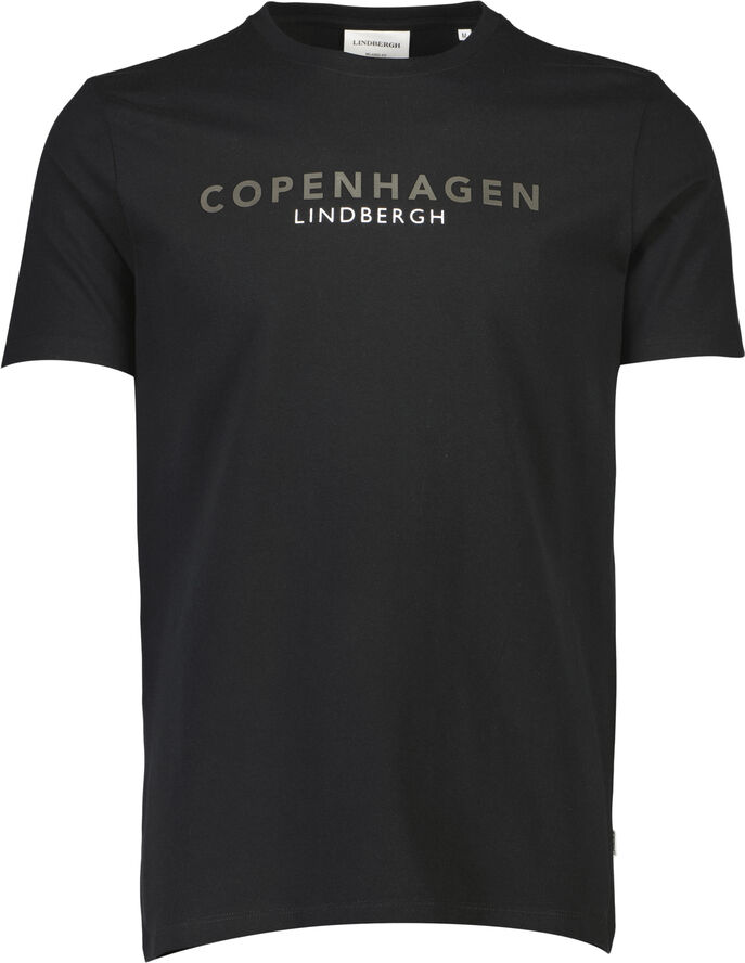 Lindbergh Copenhagen print tee S/S Sort