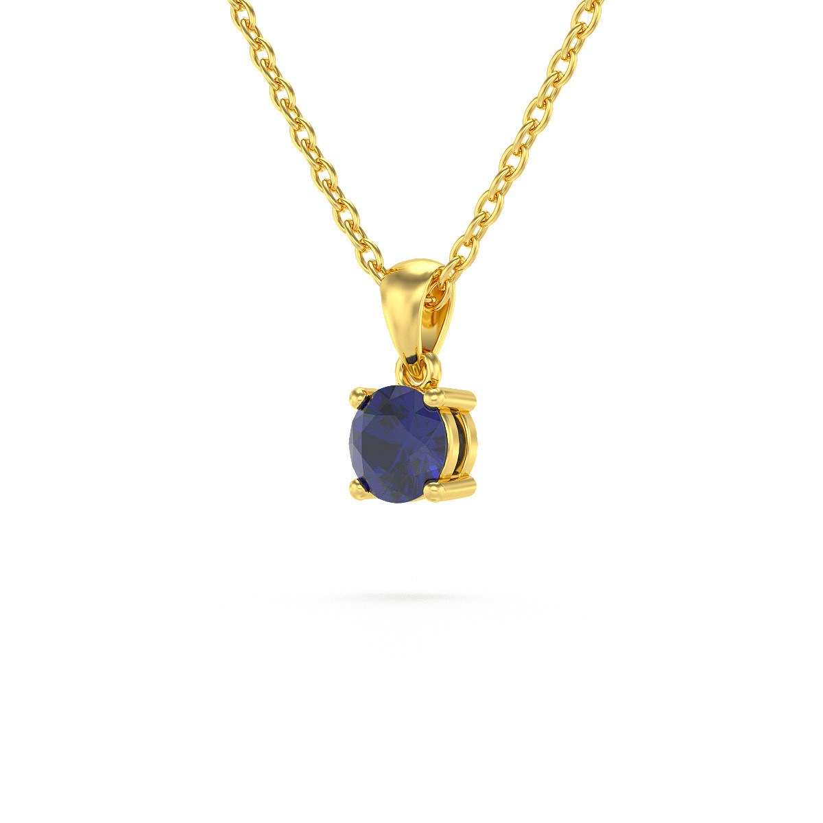 Collier Pendentif Or 750 Jaune Saphir - Élégance et Raffinement | Aden