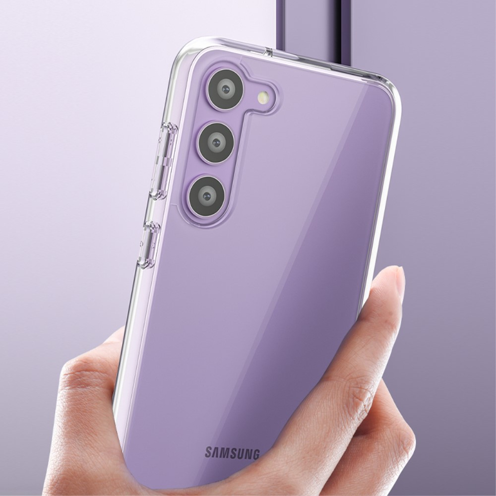 Samsung Galaxy S23 5G Hybrid Hardcase Schutzhülle im Glitzer Design - Grau / Transparent