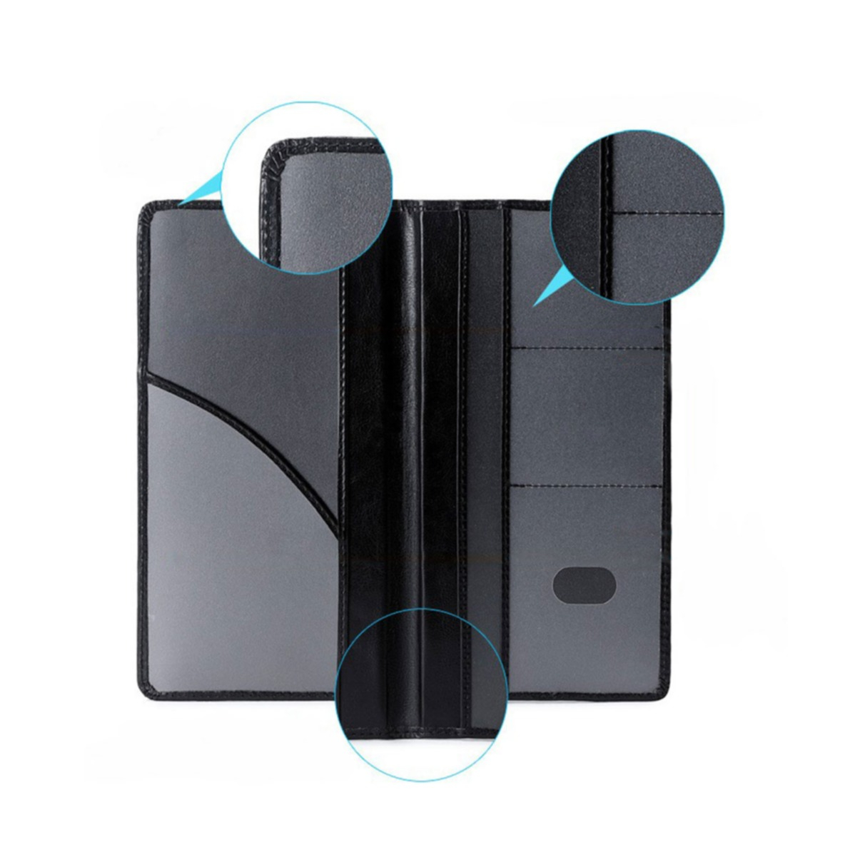 (24x13cm) Fahrzeug Dokumenten Organizer Aufbewahrungshülle für Handschuhfach - Blau