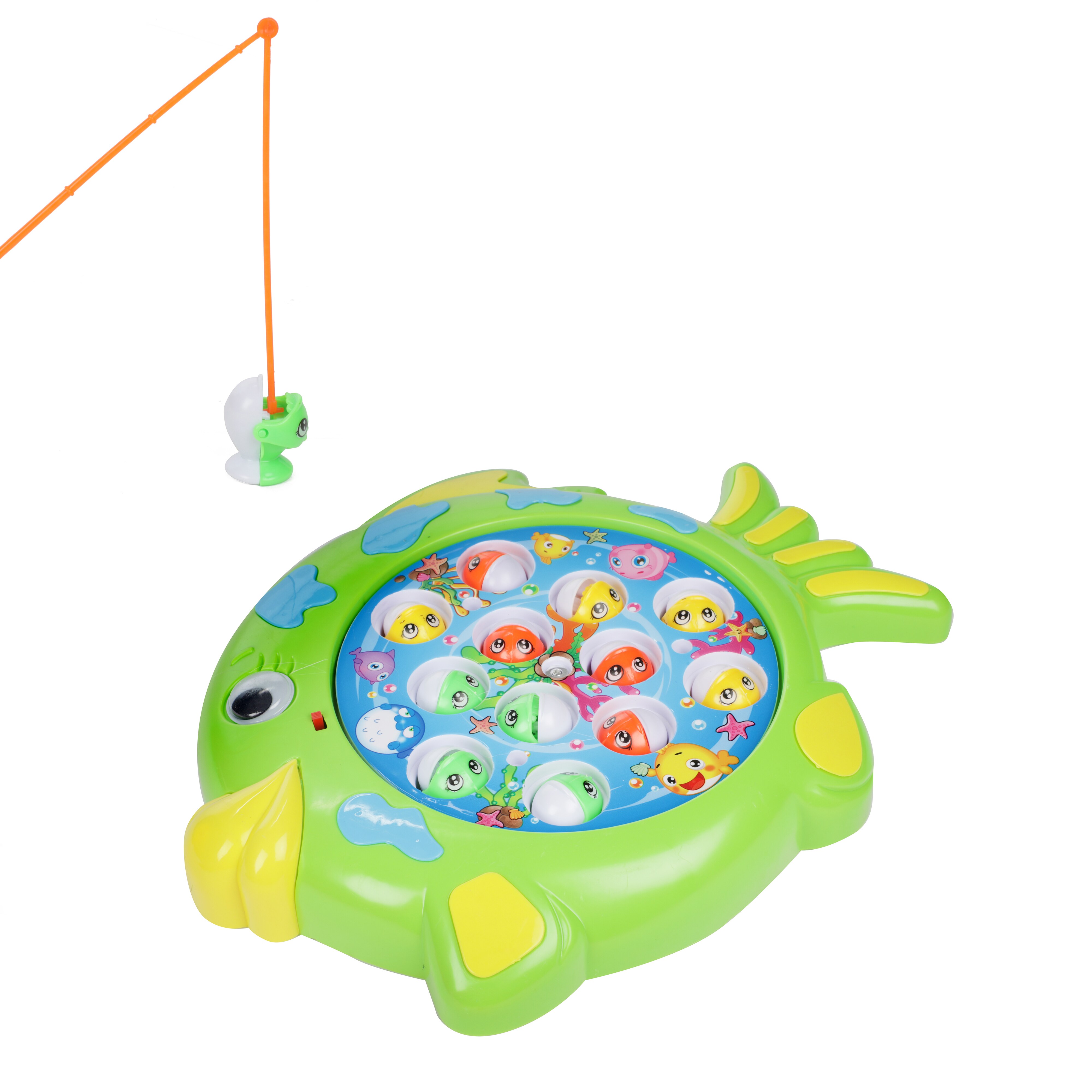 Toi-Toys 52245B - Angelspiel Drehscheibe - Fange den Fisch (mit Ton) Fische angeln Kinderspiel