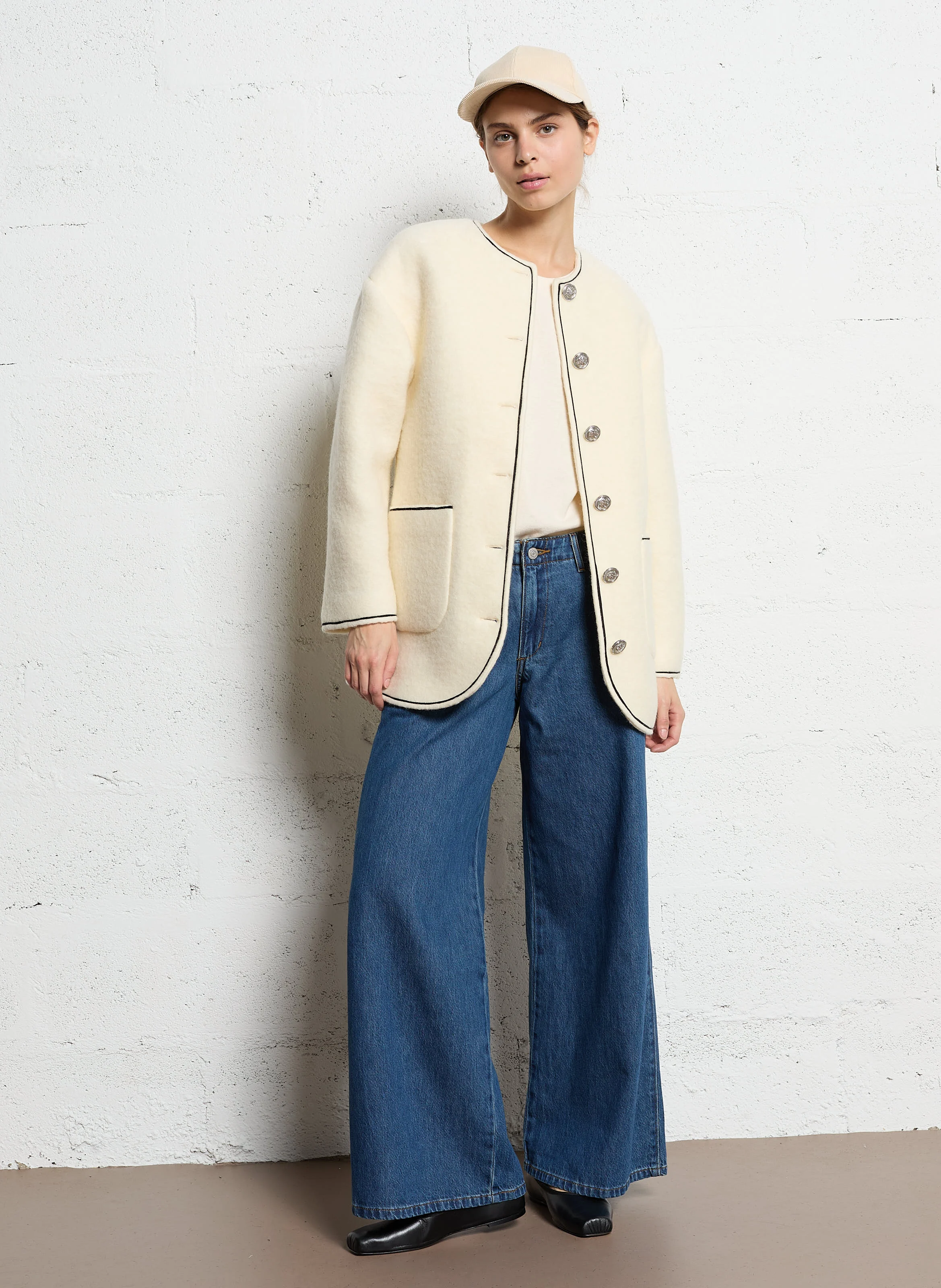 Veste boutonnée| Blanc