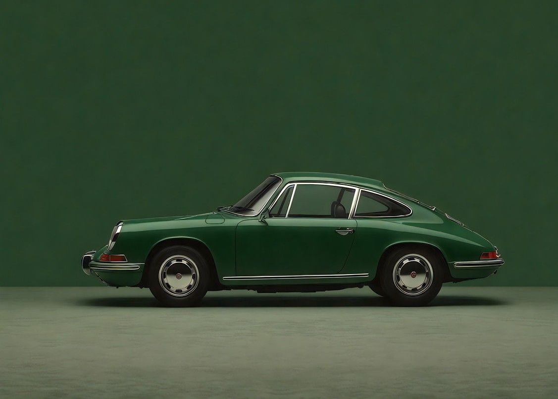Glasschilderij Green Porsche