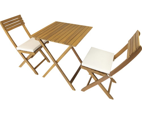 Garden Place Lisa 2-zits balkonset bestaande uit: 2 stoelen, tafel, hout, bruin