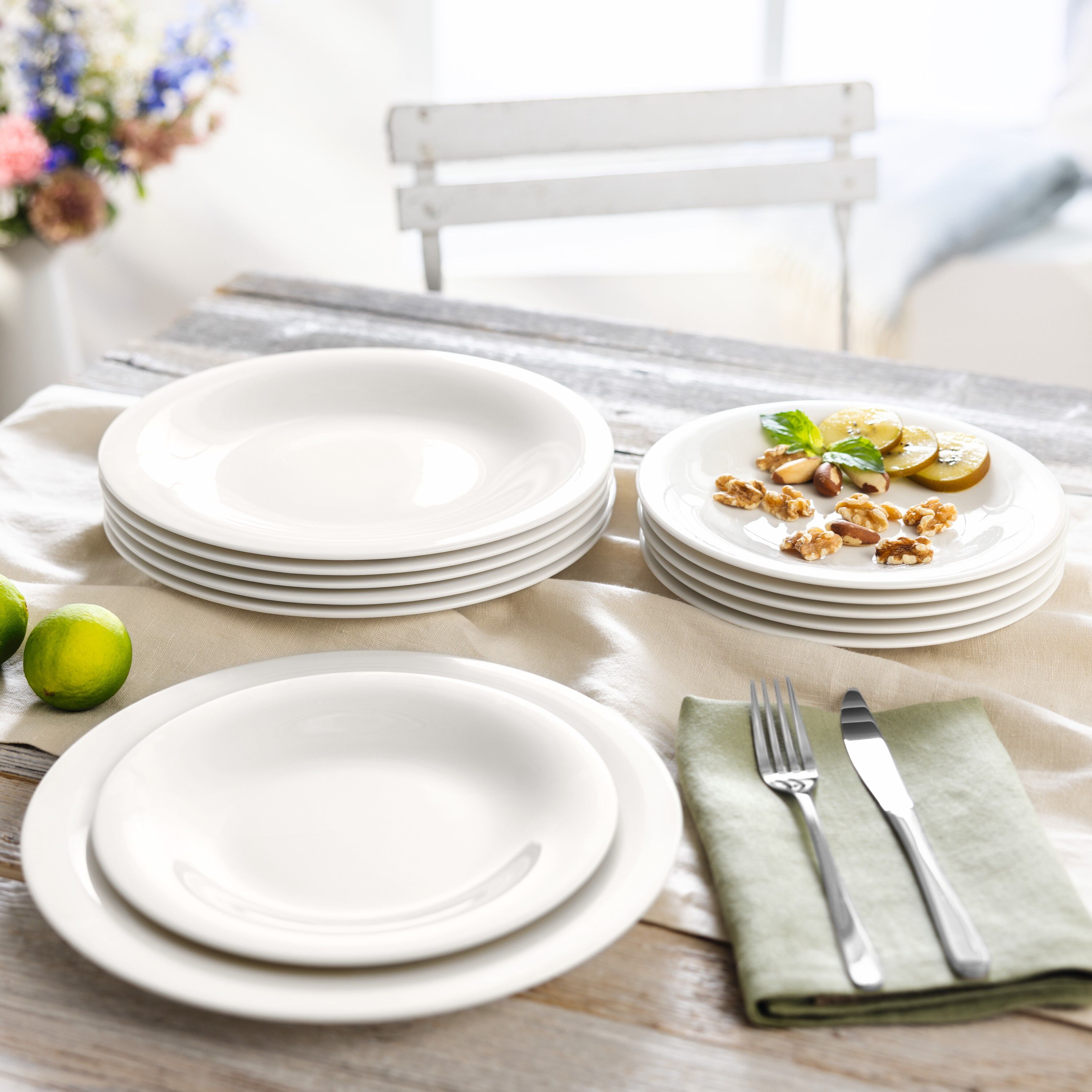 New Cottage Dinnerware set White, Premium Porcelain