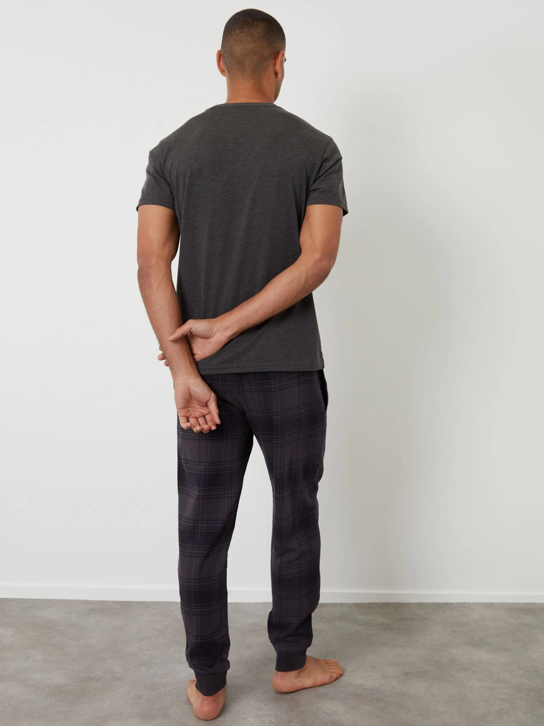 Threadbare Short Sleeve T-Shirt & Check Trousers Pyjamas Set 2 Pack