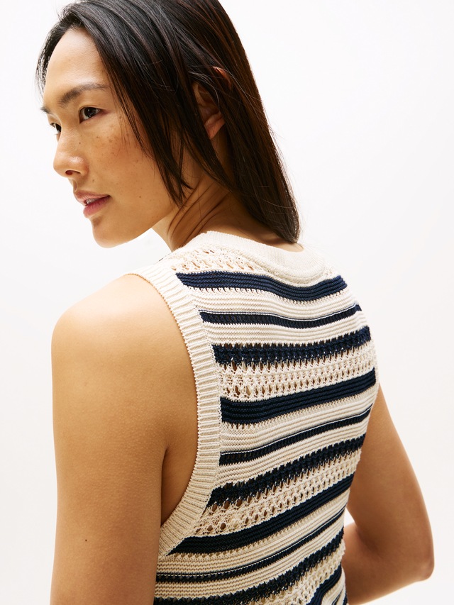 Tommy Hilfiger Sweatkleid »CROCHET C-NK SL MIDI SWT DRESS«
