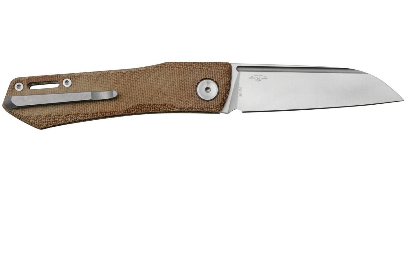 Real Steel Solis 7065NM, N690, Natural Micarta Knivesandtools Exclusive zakmes, Poltergeist design