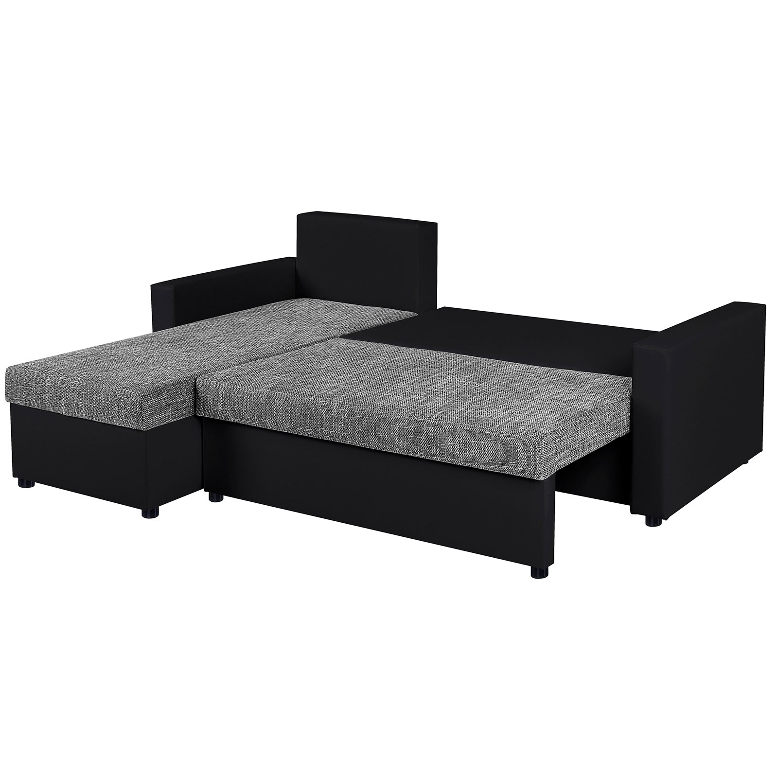 Ecksofa - schwarz-grau - Liegefunktion