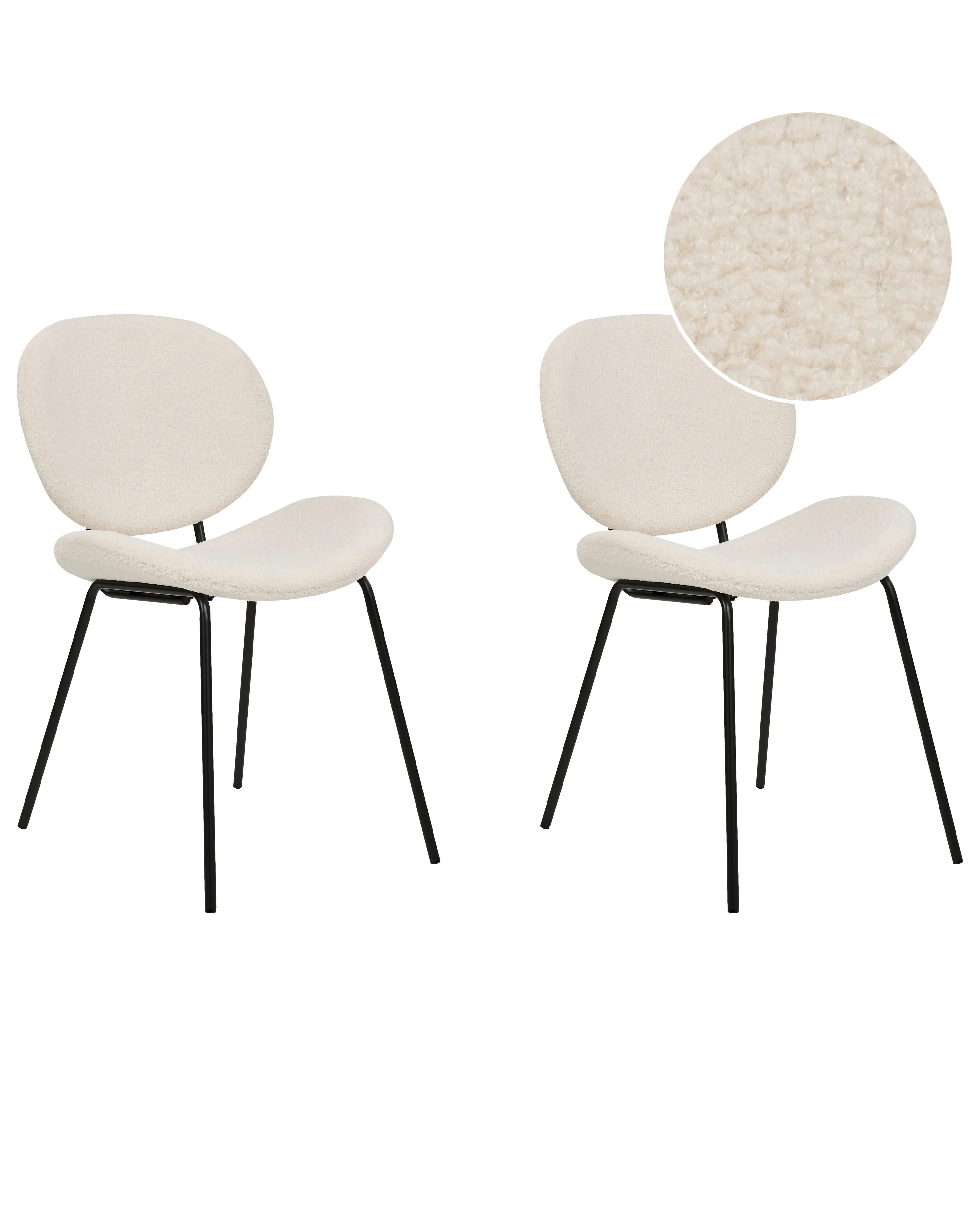 Set van 2 eetkamerstoelen LUANA Bouclé Wit
