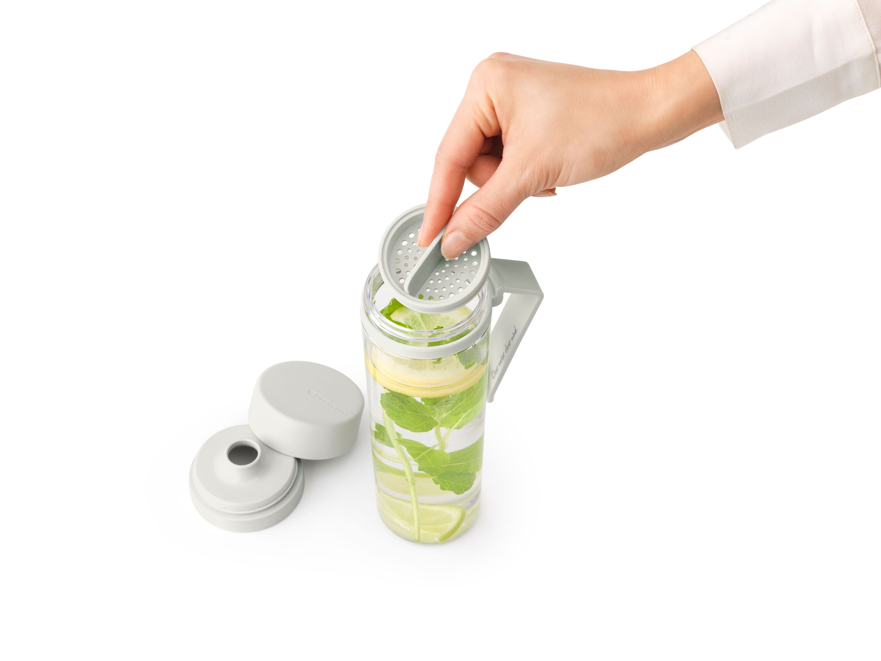 brabantia MAKE & TAKE Trinkflasche - Hellgrau / B: 9.7 x T: 6.9 x H: 22.8