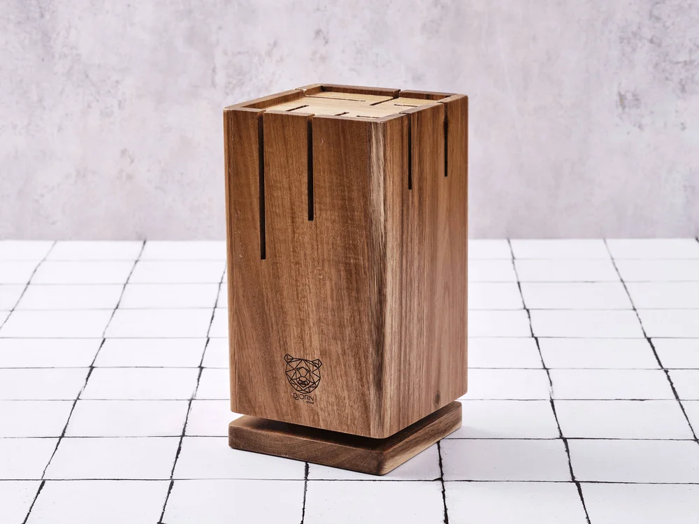 Bloc couteaux rotatif skagen | Marron