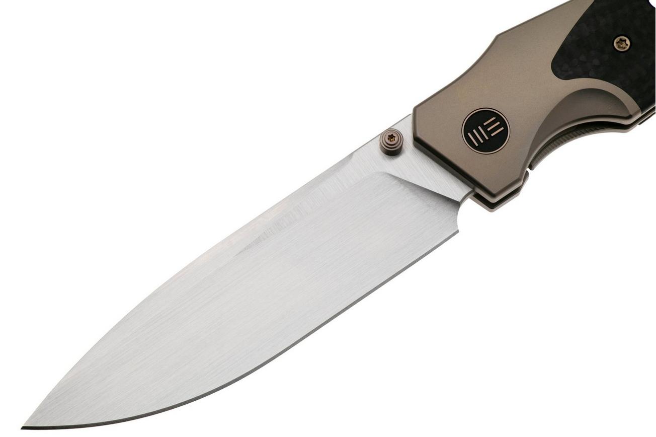 WE Knife Guthrie WE23072B-2 Satin Champagne Titanium, Twill Carbon Inlay, zakmes, Jason Guthrie Design