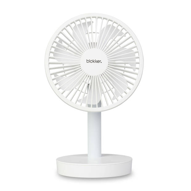 Blokker oplaadbare ventilator BL-30020 - 15cm diameter - ultra stil - wit
