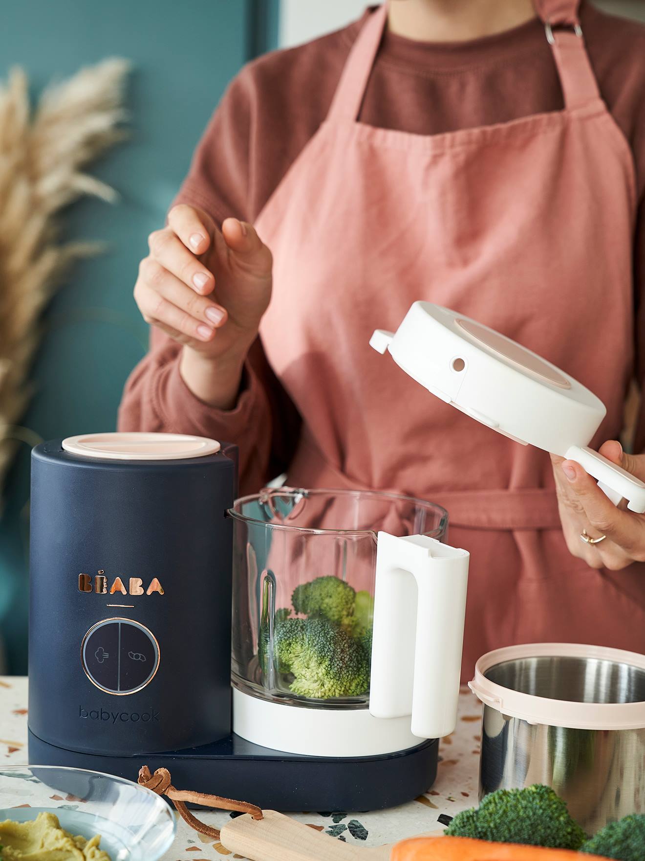 Robô BEABA Babycook Neo 4 em 1, Azul Escuro Liso