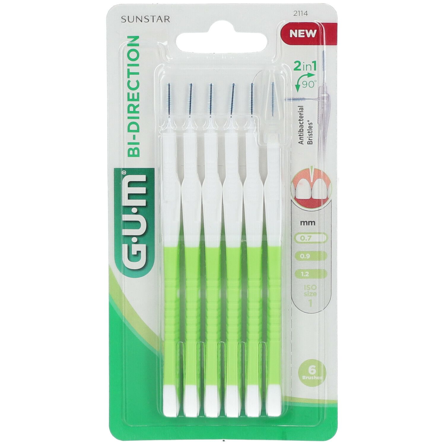 GUM® Bi-Direction Interdentalbürsten 0,7 mm grün