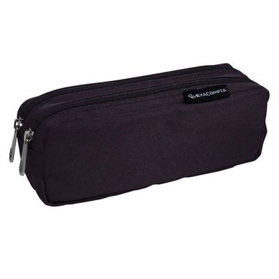 Trousse rectangulaire Dobble - 2 compartiments - noir - Exacompta