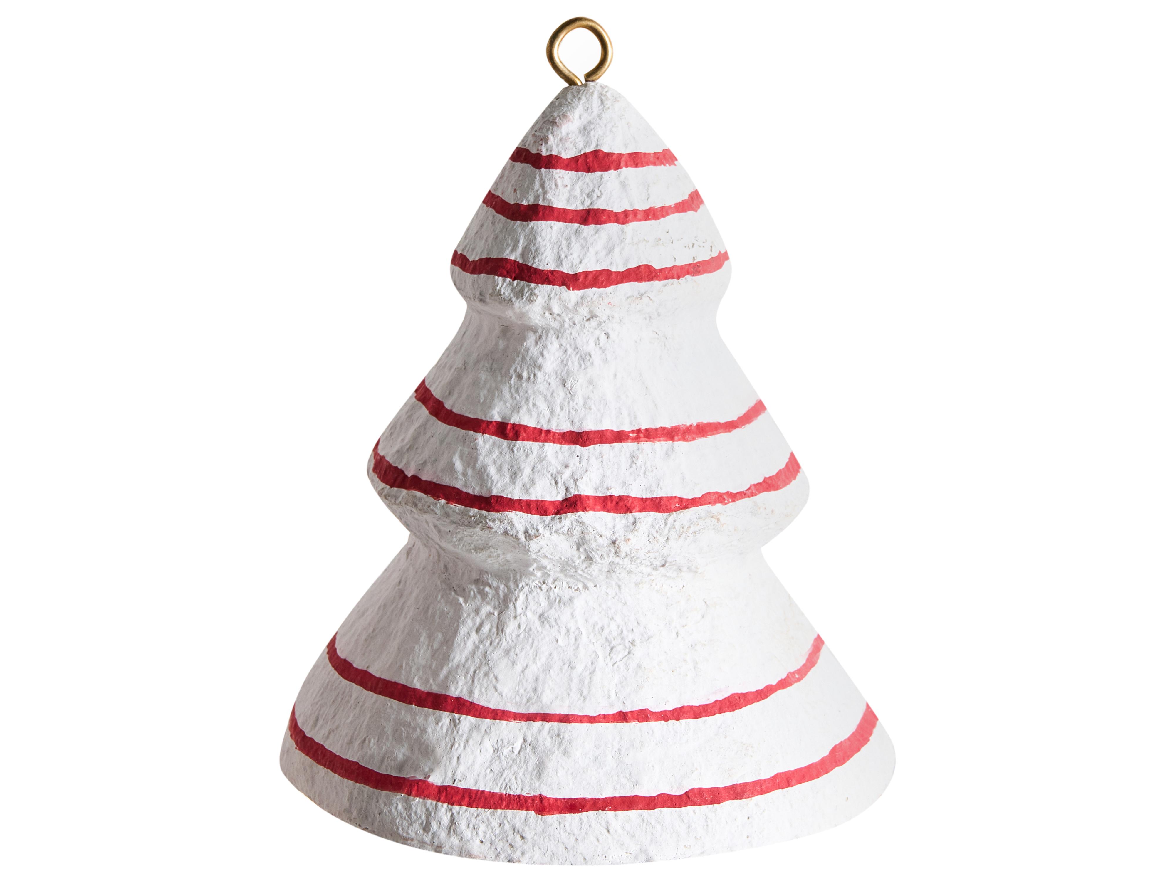 Set van 12 kerstornamenten GIDEALVEN Papier-mâché Rood/wit