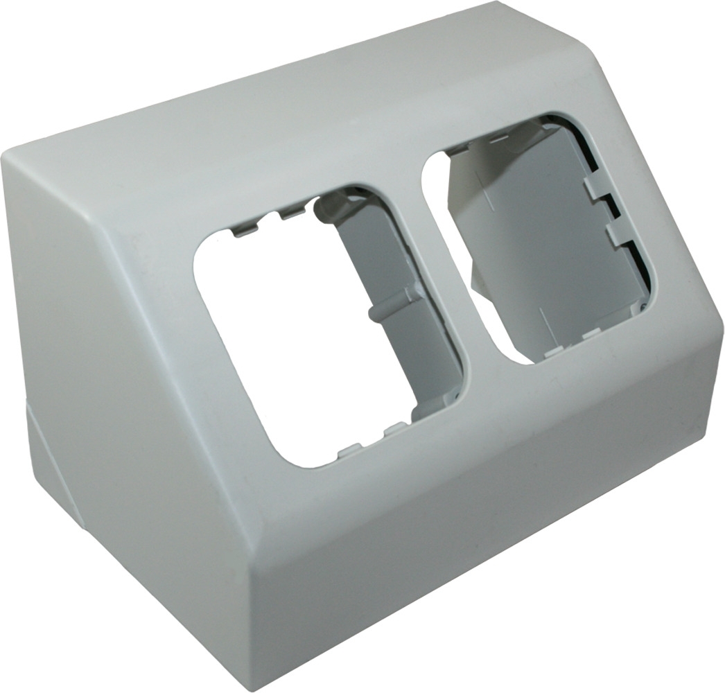 Haba Zweifach-Winkelsteckdose Rahmen Opal C-line light grey