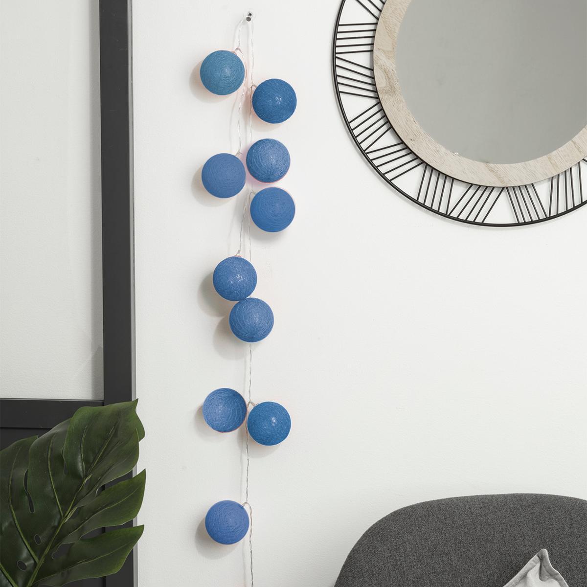 GUIRLANDE LED SECTEUR 20 BOULES BLEU D.6CM