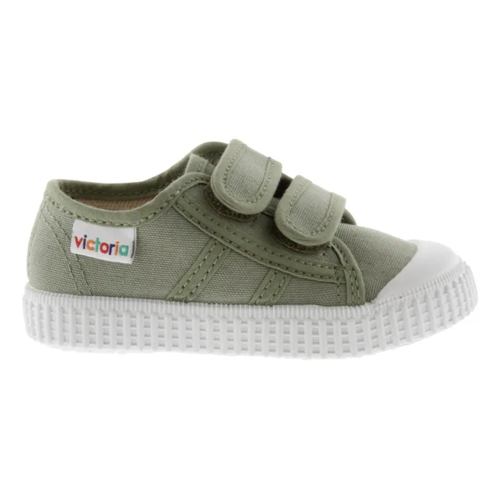 Victoria Baskets Scratchs Tiras Lona | Vert kaki