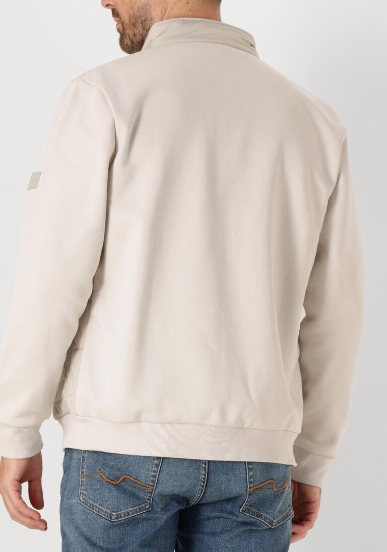 beige gentiluomo gewatteerde jas cardigan zip