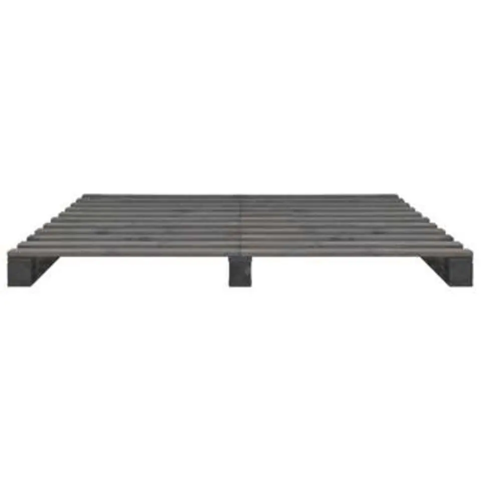 vidaXL - Bed frame pallet - Grijs - Massief grenenhout - 120x200 cm
