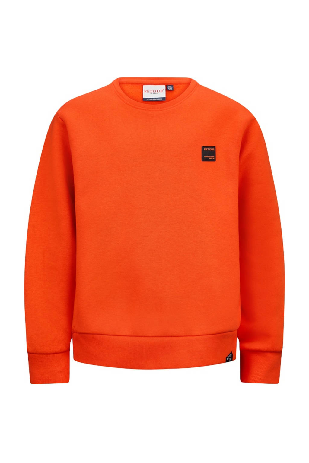 Retour Jeans sweater Hakar met backprint oranje