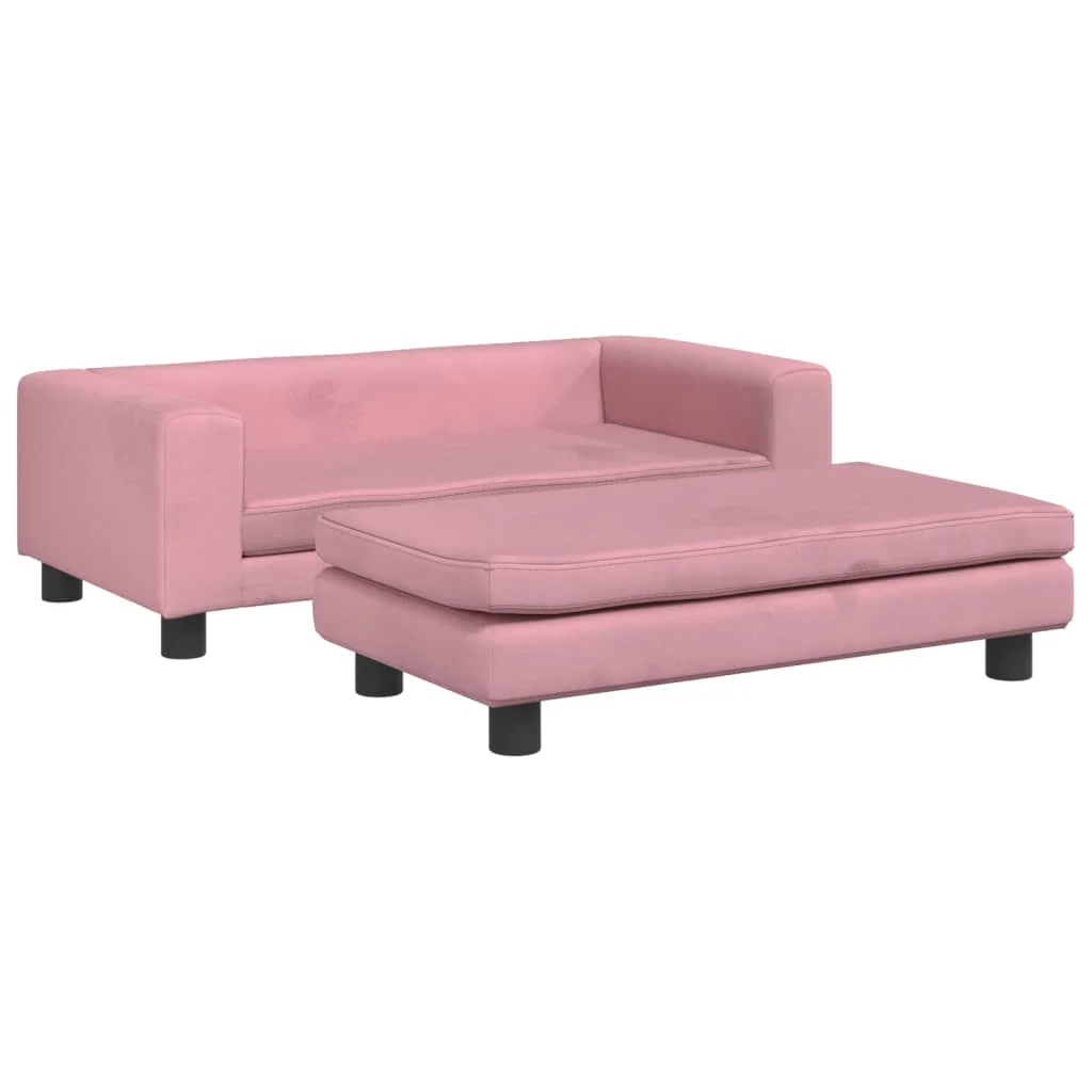 Cama para cães vidaXL com extensão, veludo rosa, 100x50x30 cm