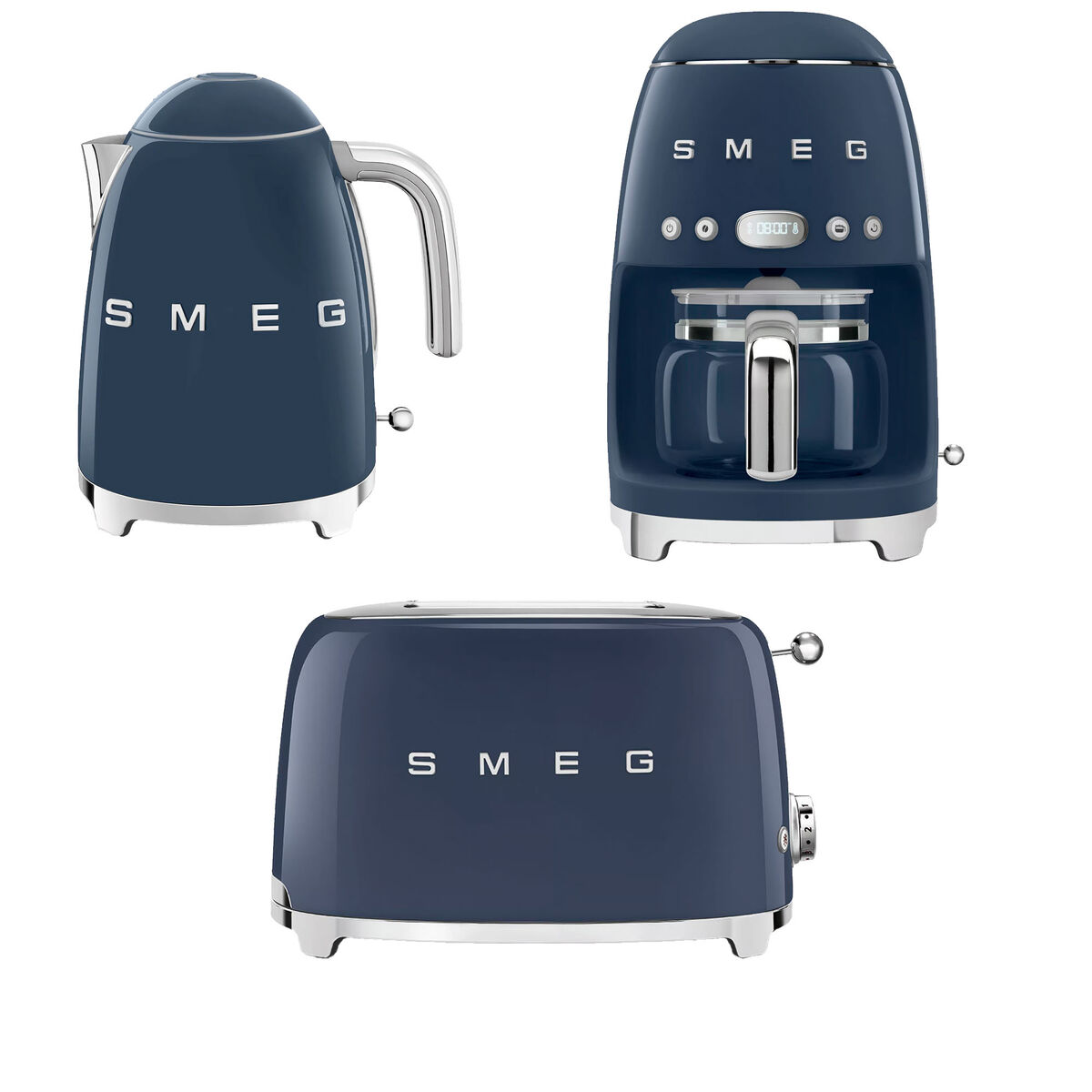 Smeg Kaffetrakter, brødrister og vannkoker, navy blue