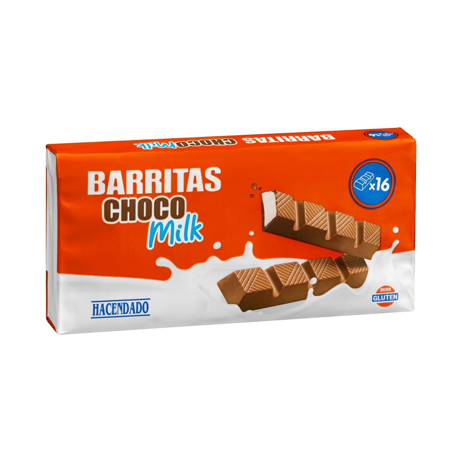 Barres de chocolat au lait Hacendado fourrées au lait