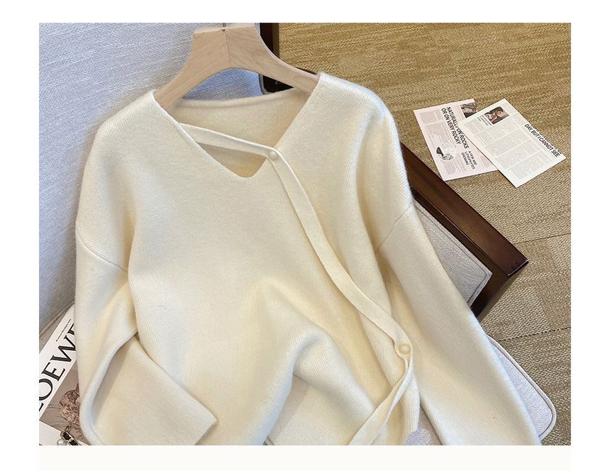 Aestering - Zwangerschaps V-hals effen oversized trui