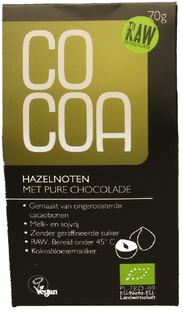Cocoa Hazelnoten met Pure Chocolade RAW 70GR