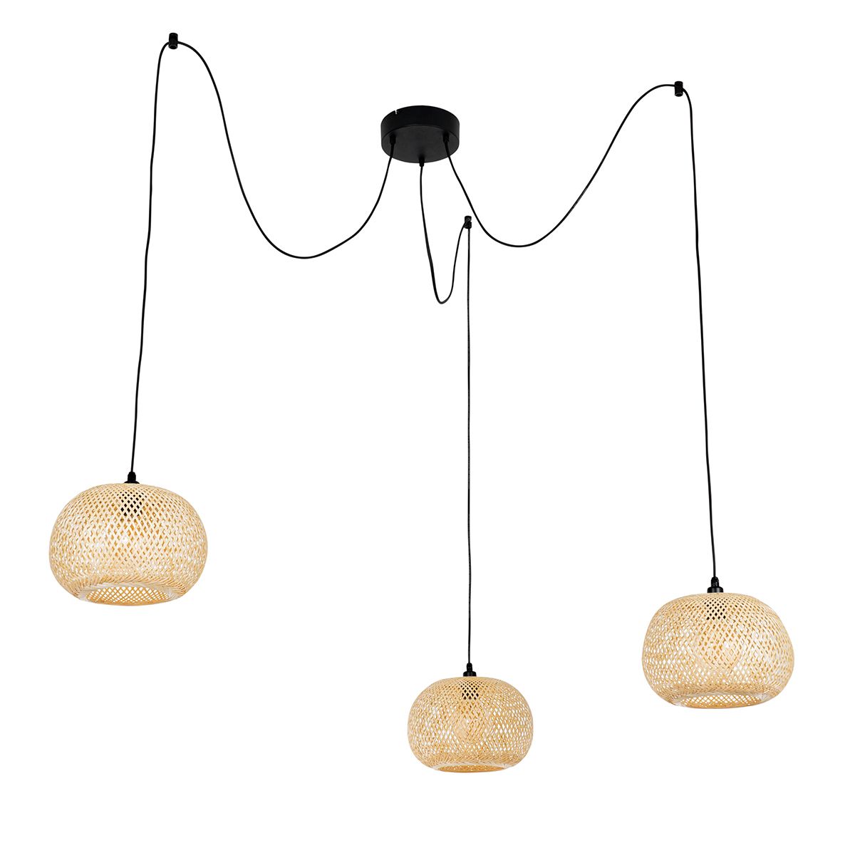 Oosterse buiten hanglamp bamboe 3-lichts IP44 - Rafael