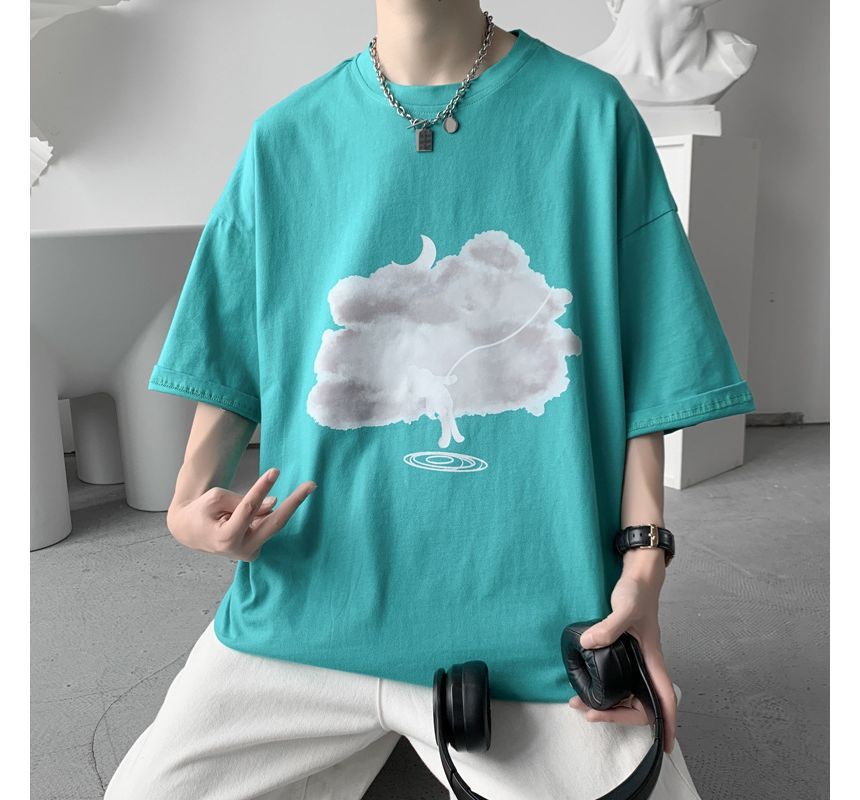Wewewow - T-shirt met ronde hals en elleboogmouwen